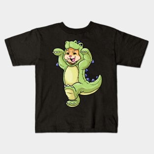 Funny cat as a dinosaur Kids T-Shirt